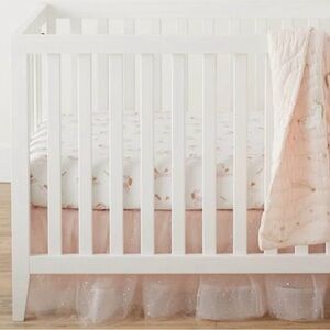 Pottery Barn Kids Blush Pink shimmer Crib skirt